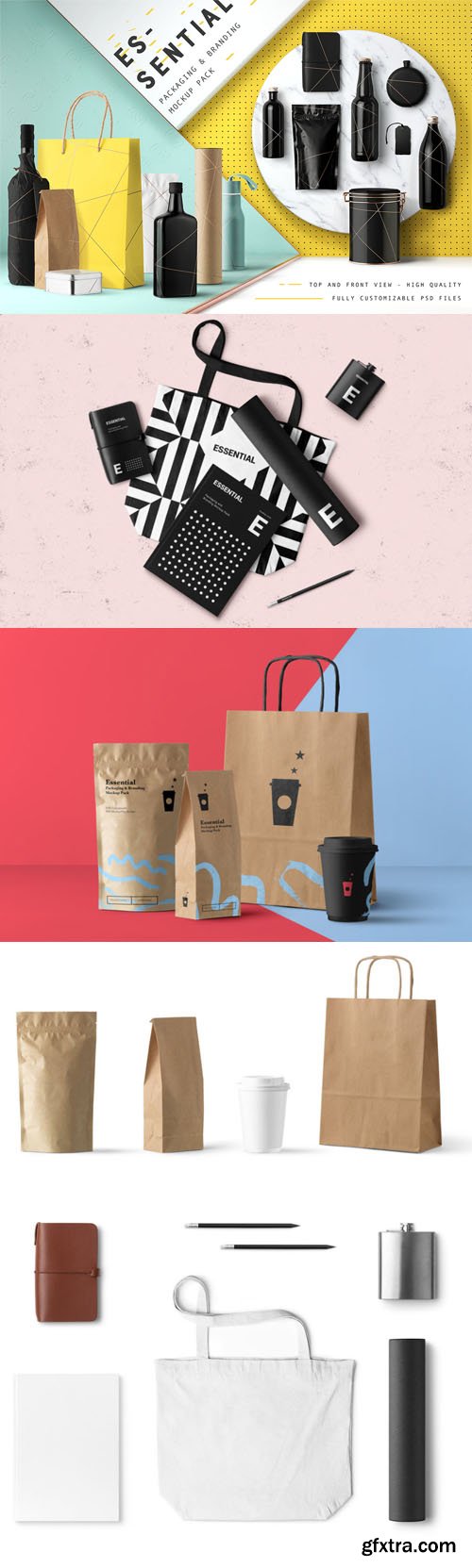 Essential Packaging & Branding PSD Mockup Pack