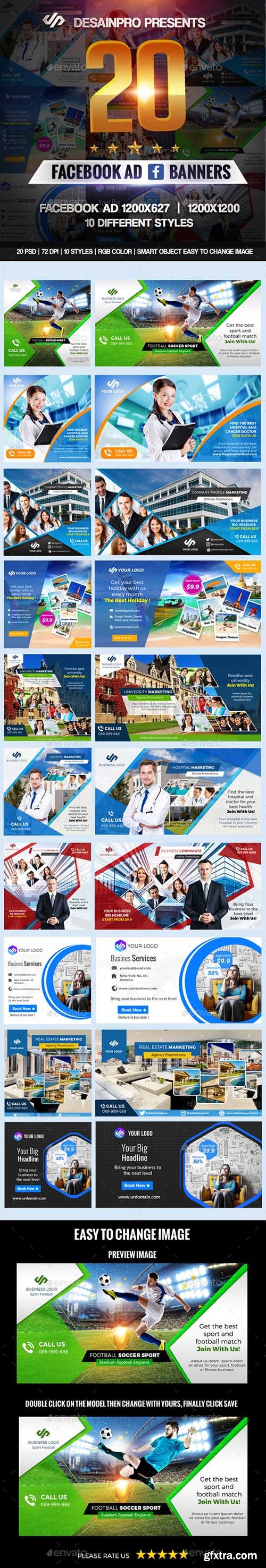 Graphicriver 20 Facebook Ad Banners V1 19661655