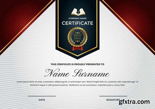 Modern Premium Company Certificate of Achievement and Appreciation Template With Logo 2