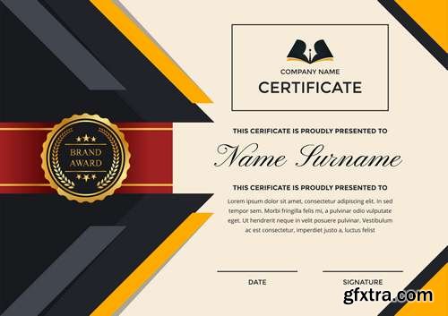 Modern Premium Company Certificate of Achievement and Appreciation Template With Logo 2