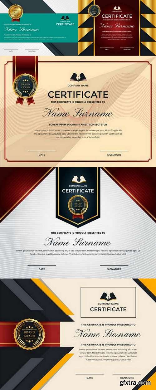 Modern Premium Company Certificate of Achievement and Appreciation Template With Logo 2