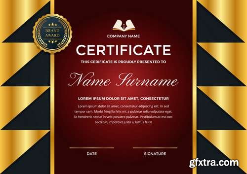 Modern Premium Company Certificate of Achievement and Appreciation Template With Logo 2