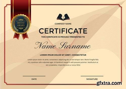 Modern Premium Company Certificate of Achievement and Appreciation Template With Logo 2