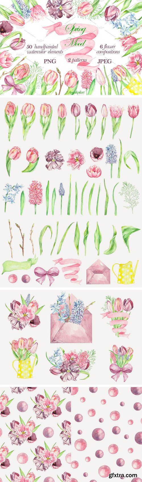 CM 1339136- - Watercolor Clipart Spring Mood