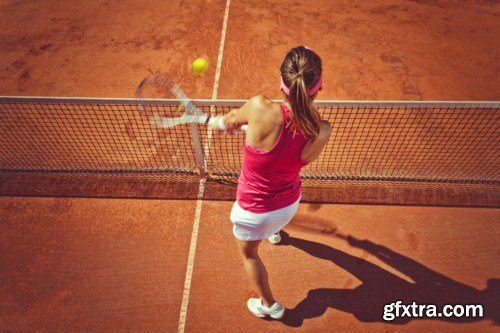 Young woman playing tennis 10X JPEG