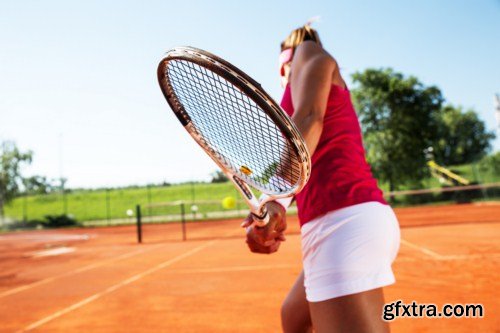 Young woman playing tennis 10X JPEG