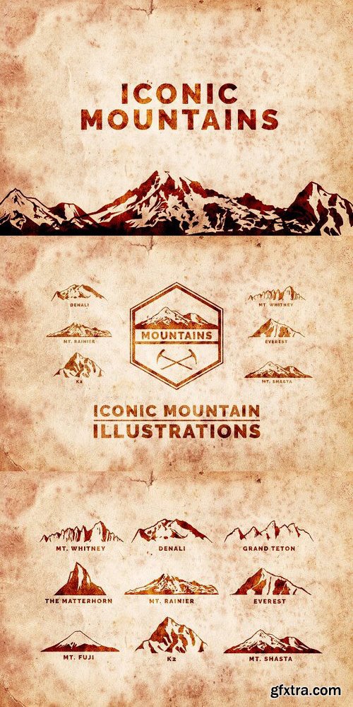 CM - Iconic Mountain Vectors 1016198