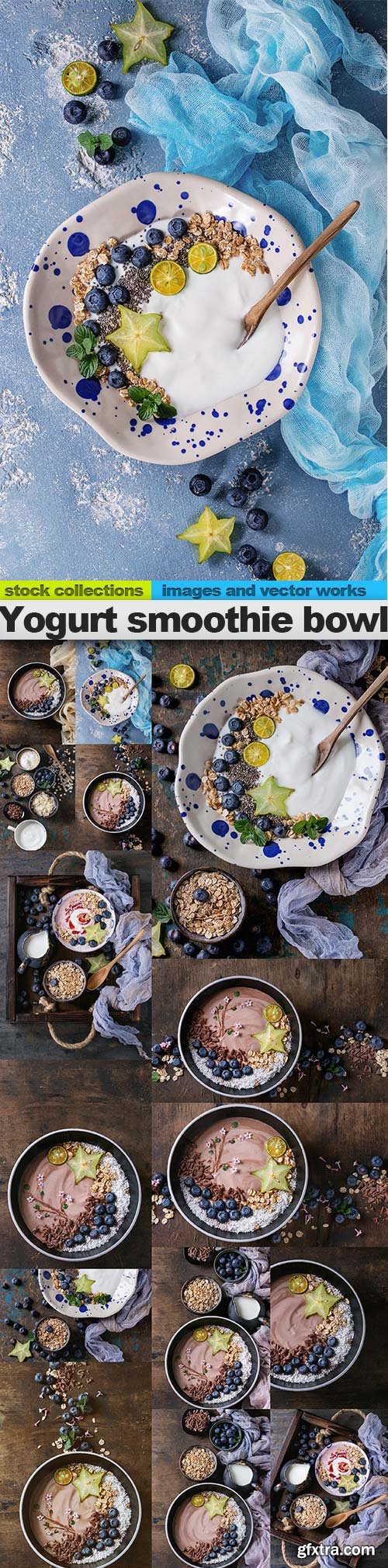 Yogurt smoothie bowl, 15 x UHQ JPEG