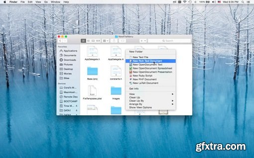 New File Menu 1.3.1 (Mac OS X)