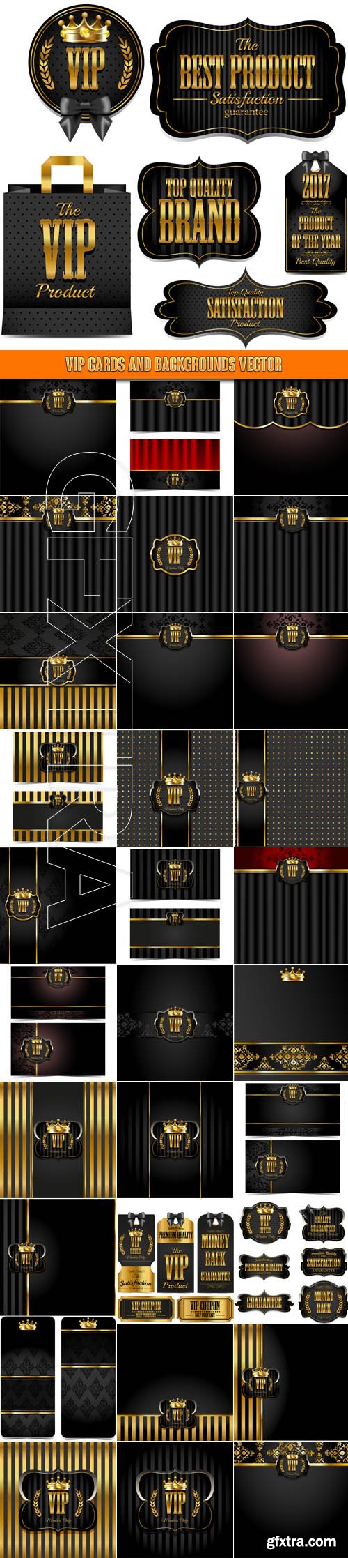 Vip cards and backgrounds vector