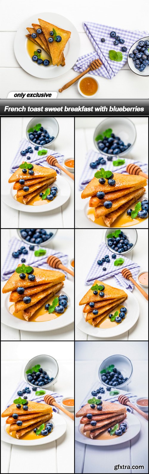 French toast sweet breakfast with blueberries - 7 UHQ JPEG