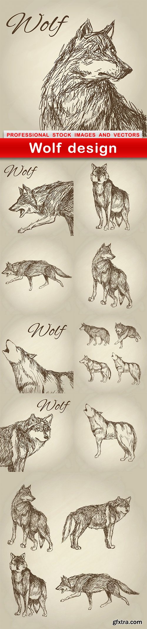 Wolf design - 10 EPS