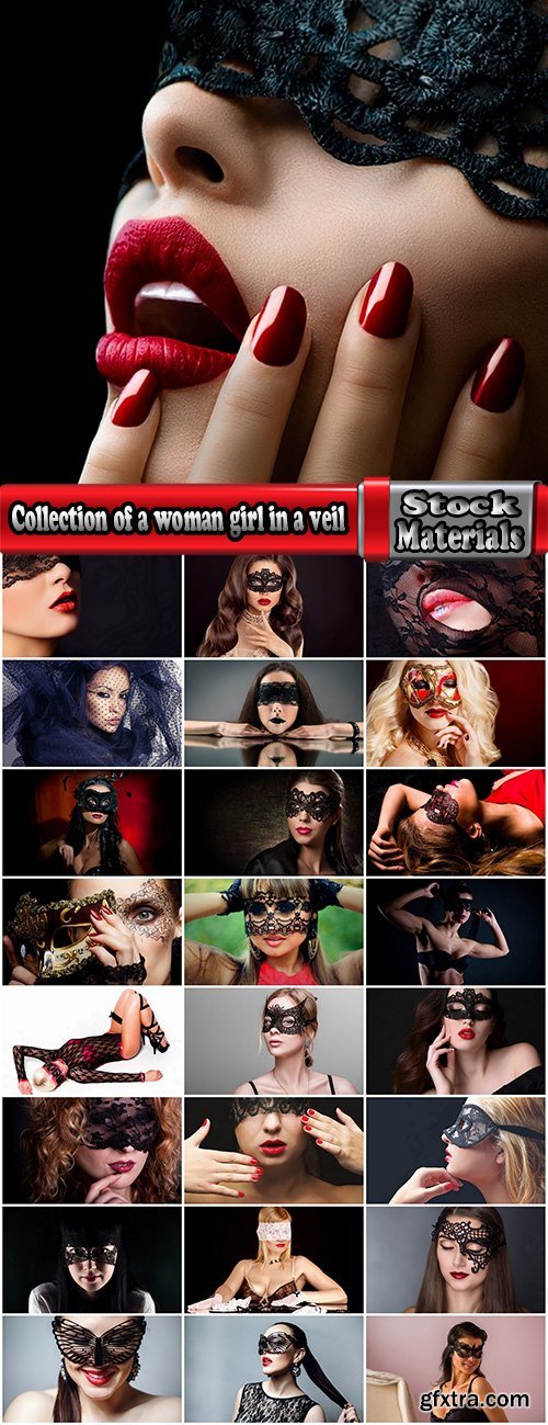 Collection of a woman girl in a veil mask mysterious face makeup lips 25 HQ Jpeg