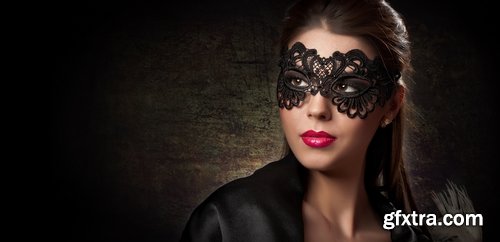 Collection of a woman girl in a veil mask mysterious face makeup lips 25 HQ Jpeg