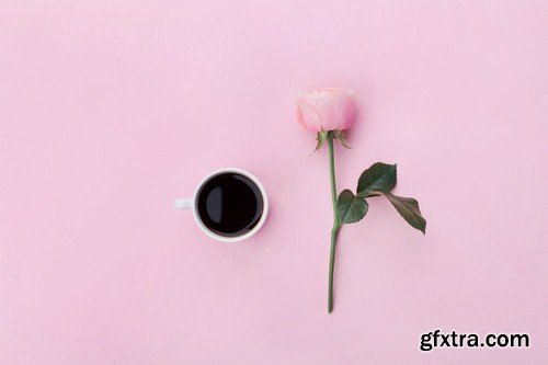 Pink background with flowers 1 - 6 UHQ JPEG