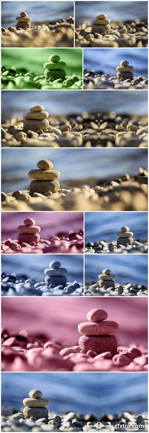 Zen stones on the seaside 12X JPEG