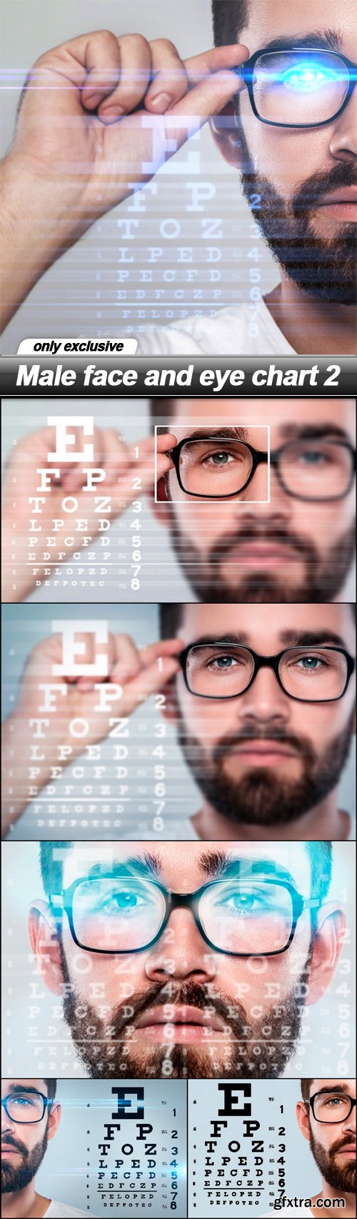 Male face and eye chart 2 - 6 UHQ JPEG