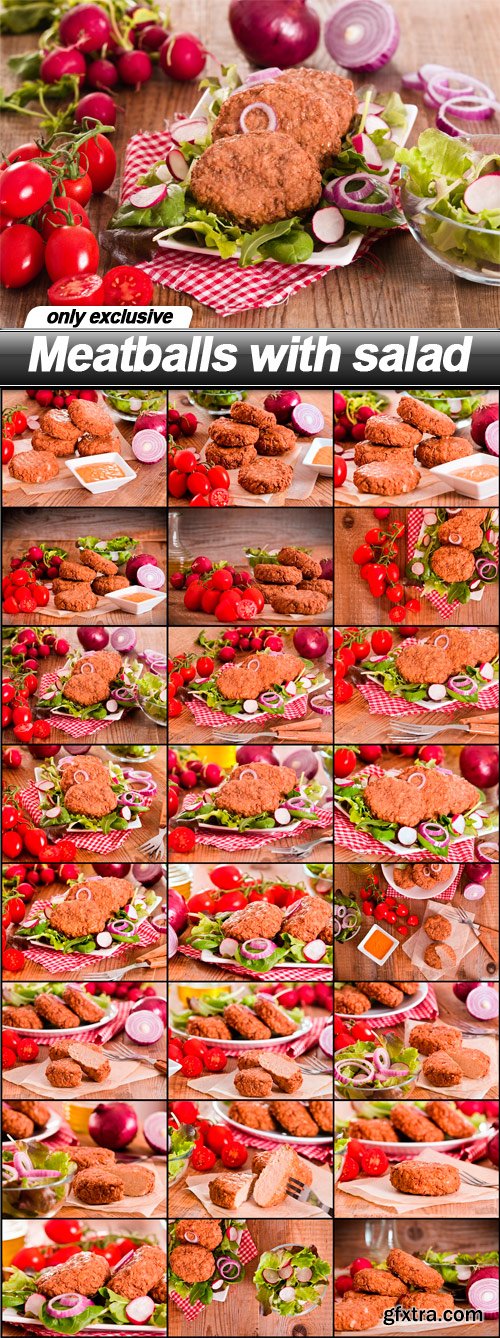 Meatballs with salad - 24 UHQ JPEG