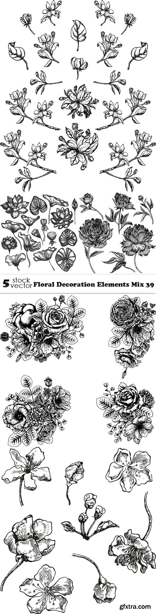 Vectors - Floral Decoration Elements Mix 39