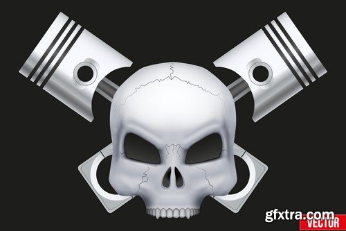 Background with skull 4 - 5 EPS