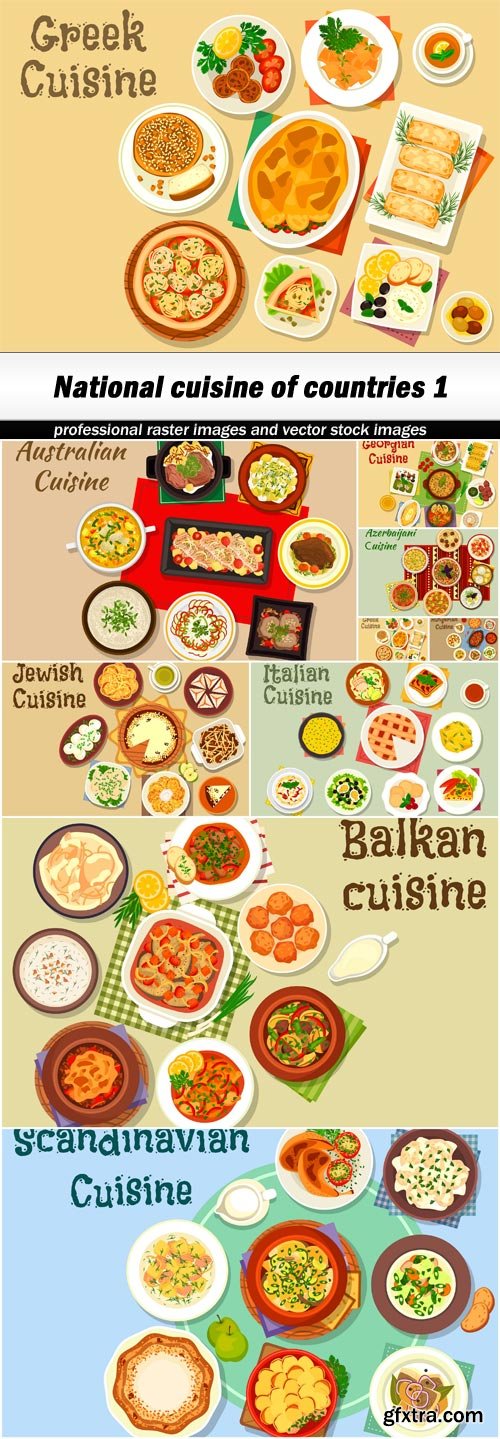 National cuisine of countries 1 - 9 EPS