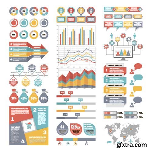 Infographics Design Templates set 16X EPS