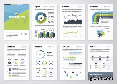 Infographics Design Templates set 16X EPS