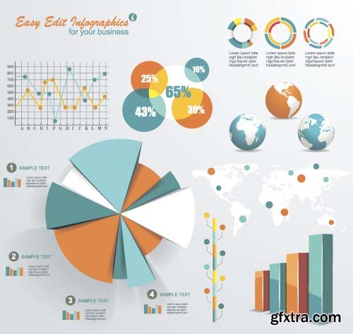 Infographics Design Templates set 16X EPS