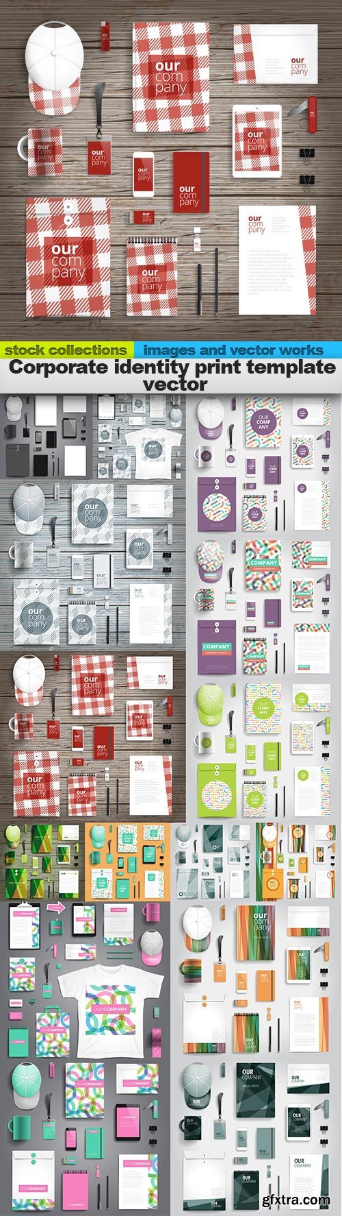 Corporate identity print template vector, 15 x EPS