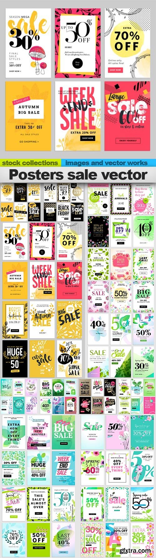 Posters sale vector, 15 x EPS