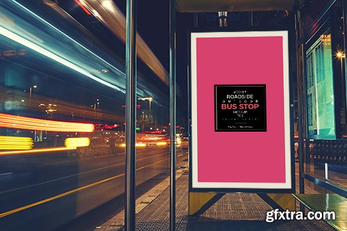 PSD Mock-Up - Outdoor Bus Stop Billboard