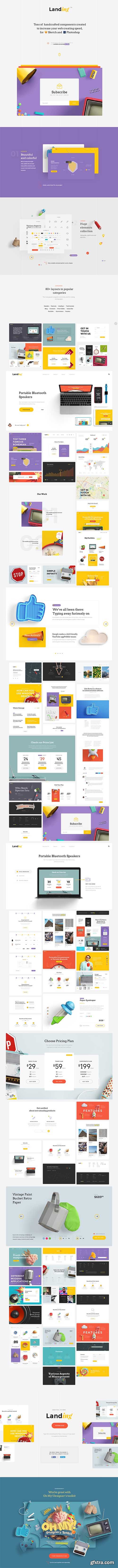 PSD & SKETCH Web Design - Landing Ui Kit