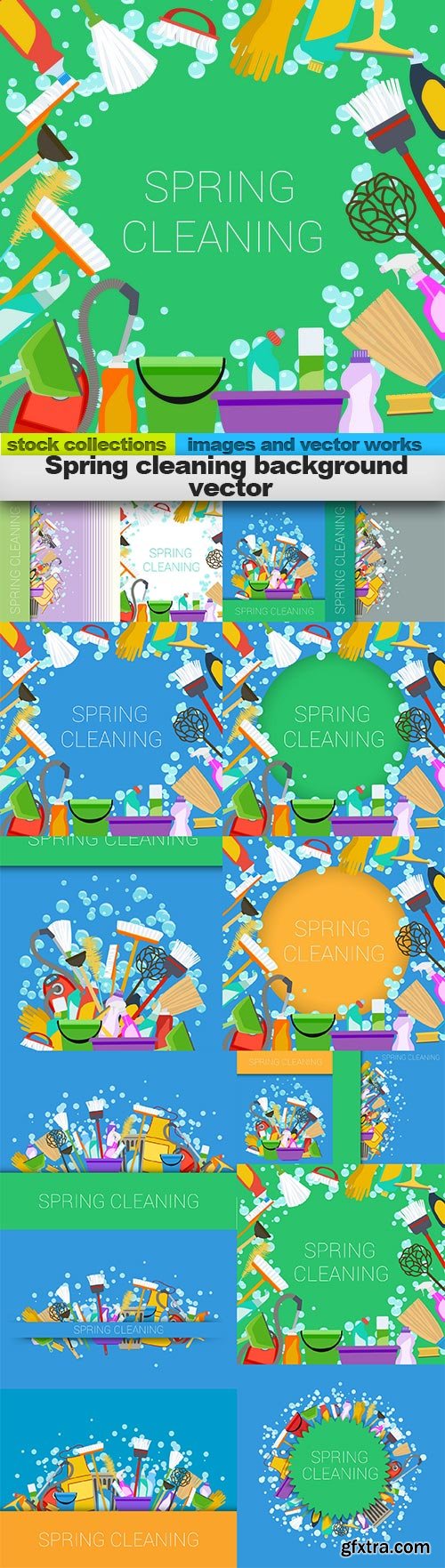 Spring cleaning background vector, 15 x EPS