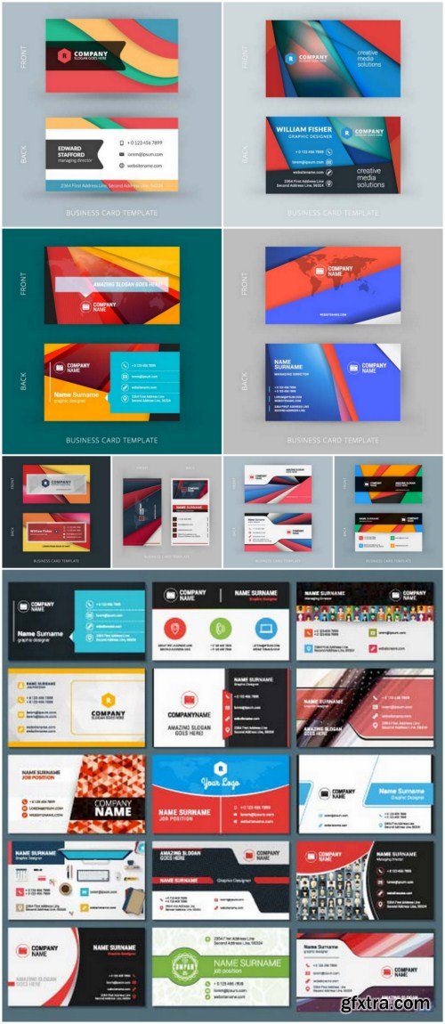 Set business card templates 9x EPS