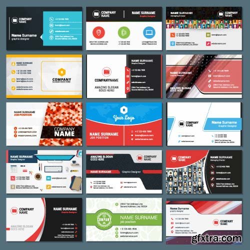 Set business card templates 9x EPS