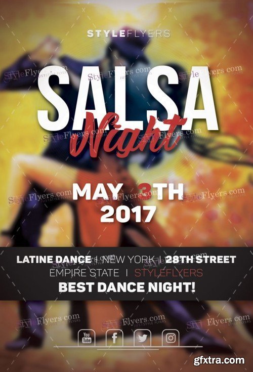 Salsa Night PSD Flyer Template 8