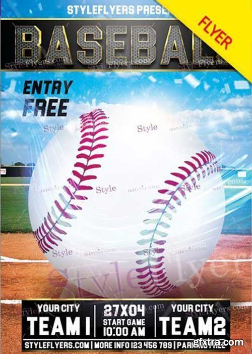 Baseball V23 PSD Flyer Template