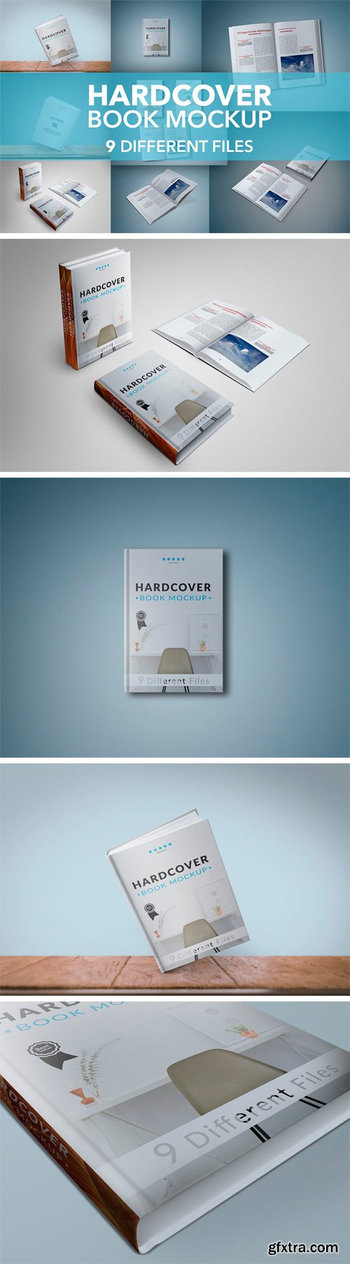 CM 1361463 - 9 Hardcover Book Mockup Bundle