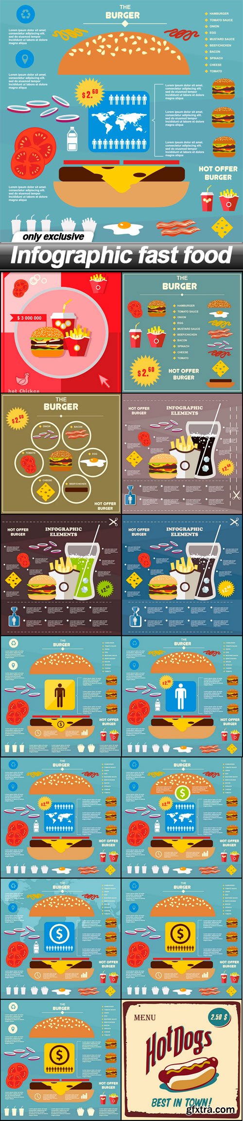 Infographic fast food - 14 EPS