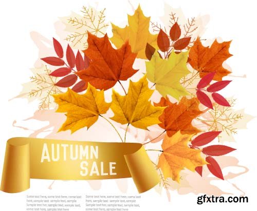 Retro autumn background 9x EPS