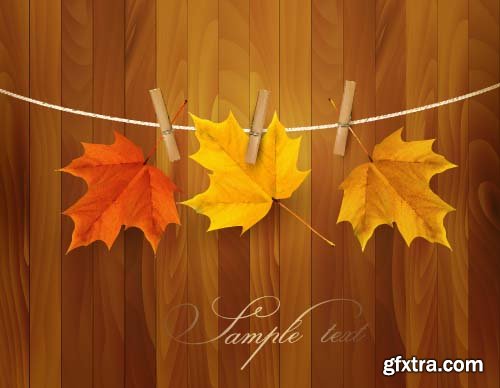 Retro autumn background 9x EPS