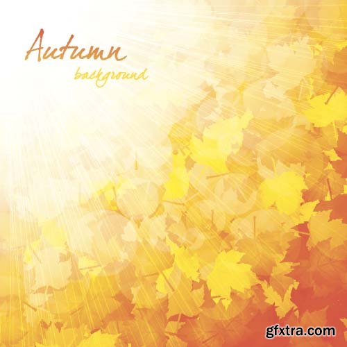 Retro autumn background 9x EPS