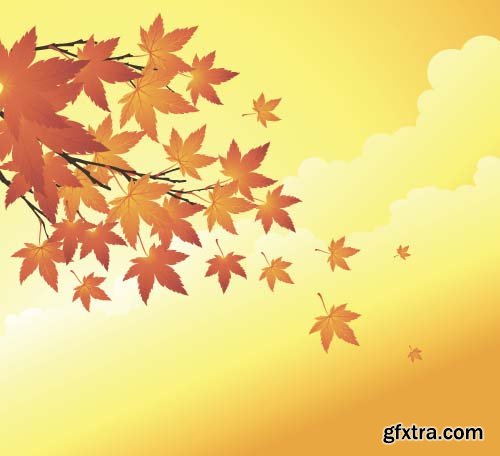 Retro autumn background 9x EPS