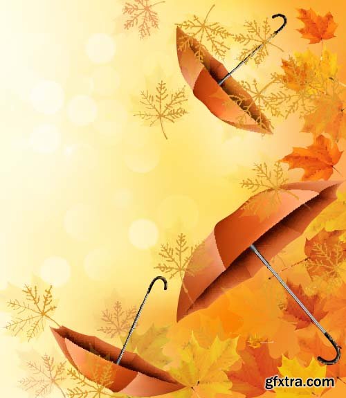 Retro autumn background 9x EPS