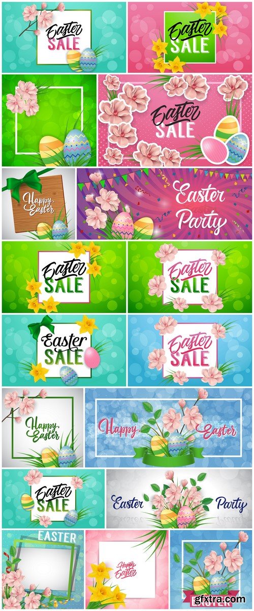 Happy Easter text with decorative elements #2 17X JPEG