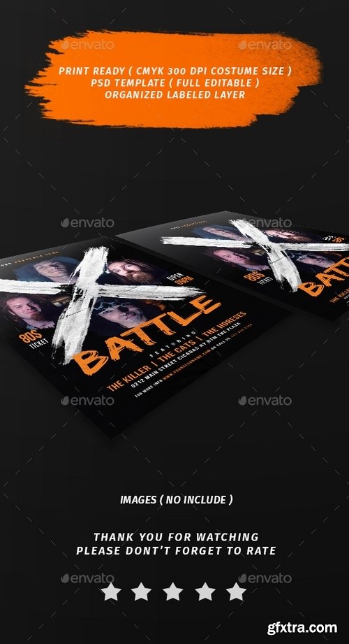 GraphicRiver - X Battle Music Flyer 19533412