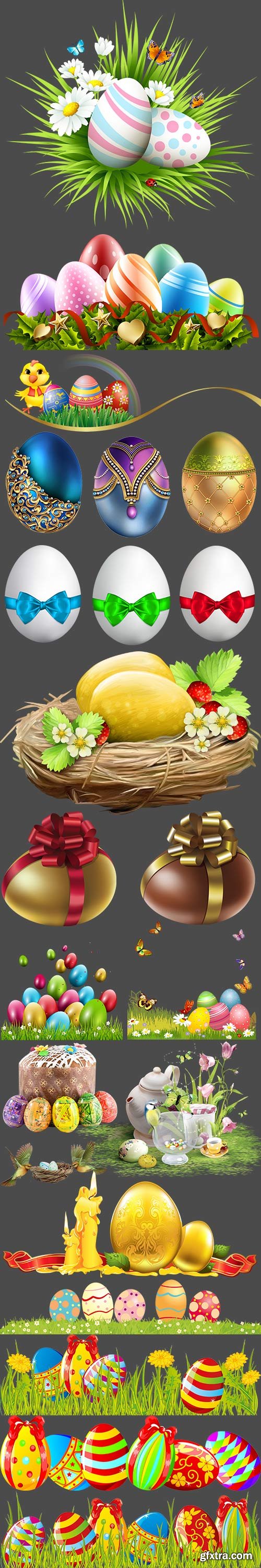 Easter eggs on transparent background