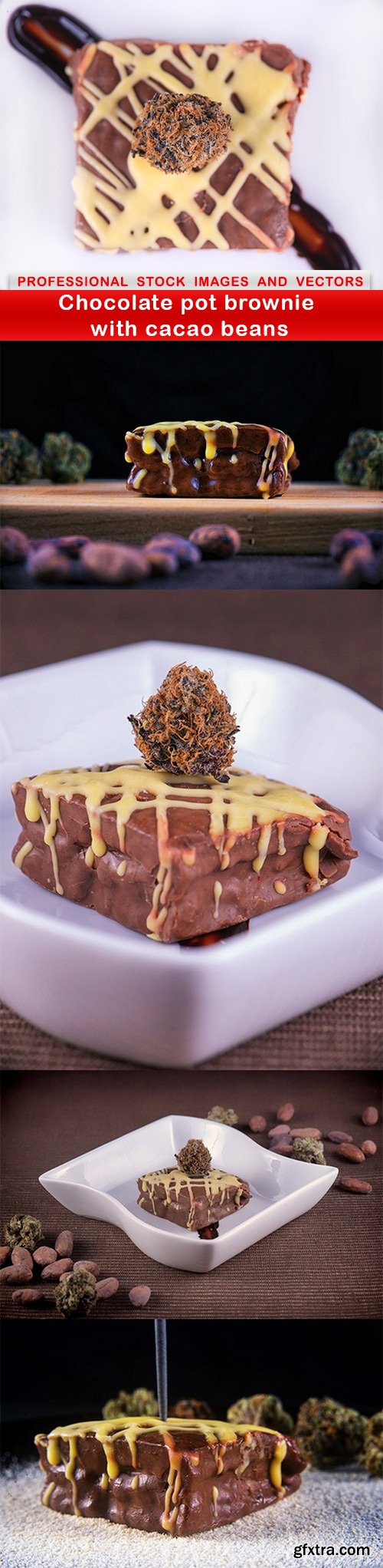 Chocolate pot brownie with cacao beans - 5 UHQ JPEG