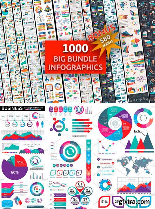 CM 1339991 - 1000 Big Bundle Infographic Elements