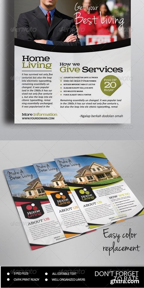 GraphicRiver - Living Real Estate Flyer 7225253